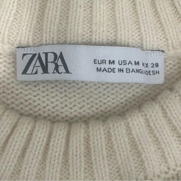 Zara Wool Striped Sweater Cream Black - Picture 8 of 10